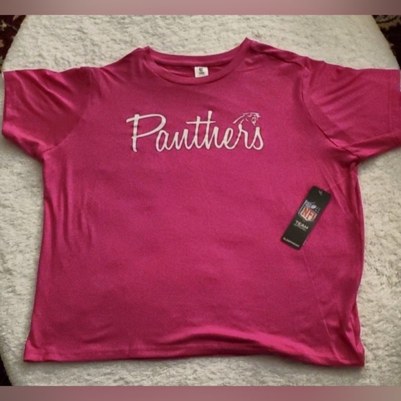 NWT NFL Carolina Panthers Football Tula Knit Short Sleeve Top - Picture 4 of 9